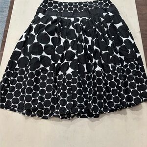 Autograph Black and White Circle Pattern A-Line Skirt
